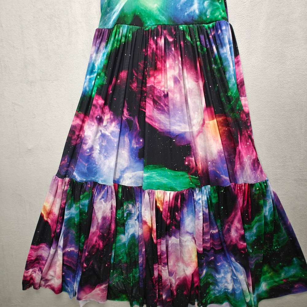 BlackMilk Galaxy Butterfly Sheer Midaxi Dress Womens XXS‎ Mesh Tiered Flowy - Picture 11 of 12